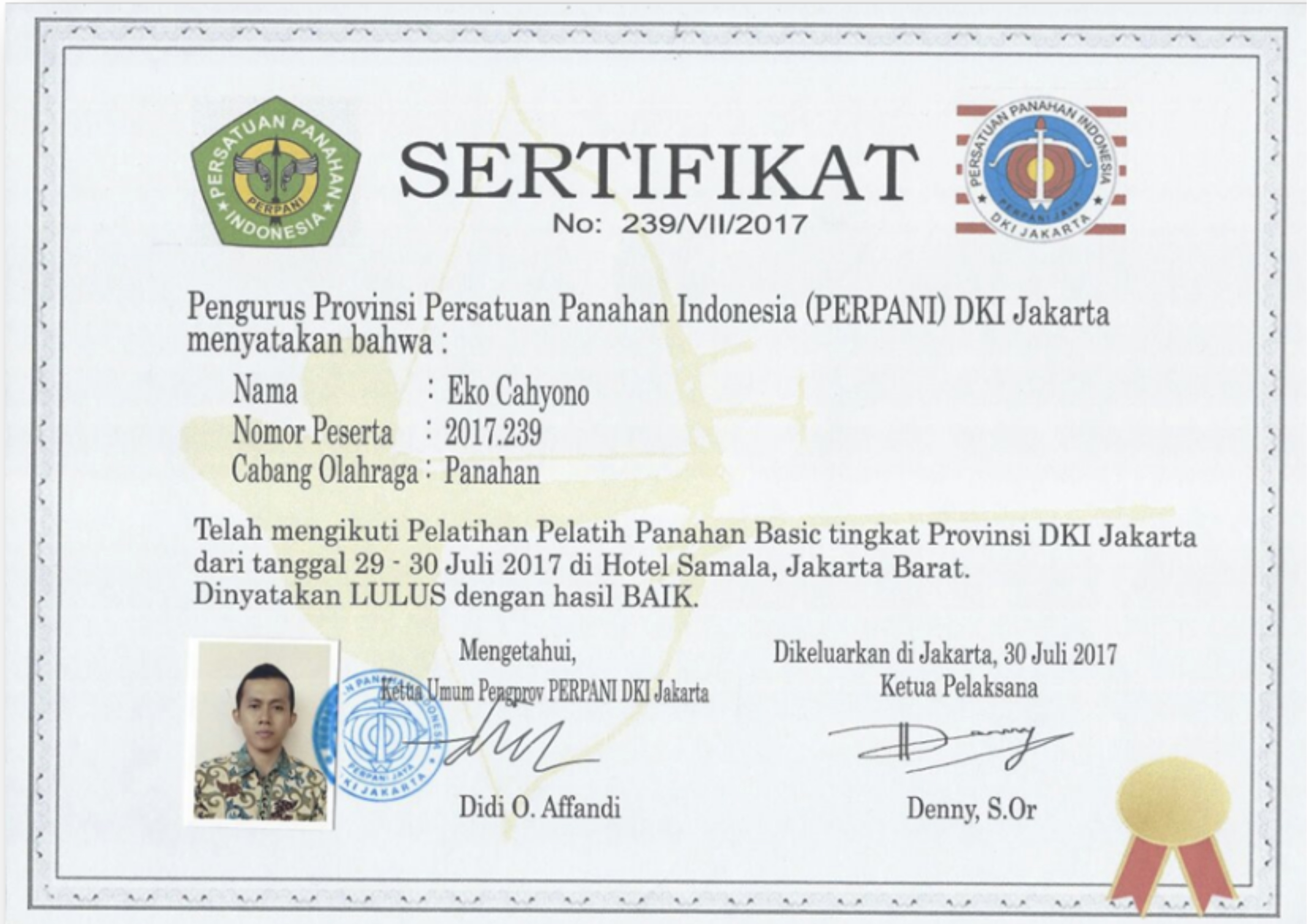 Profil Coach Eko Cahyono