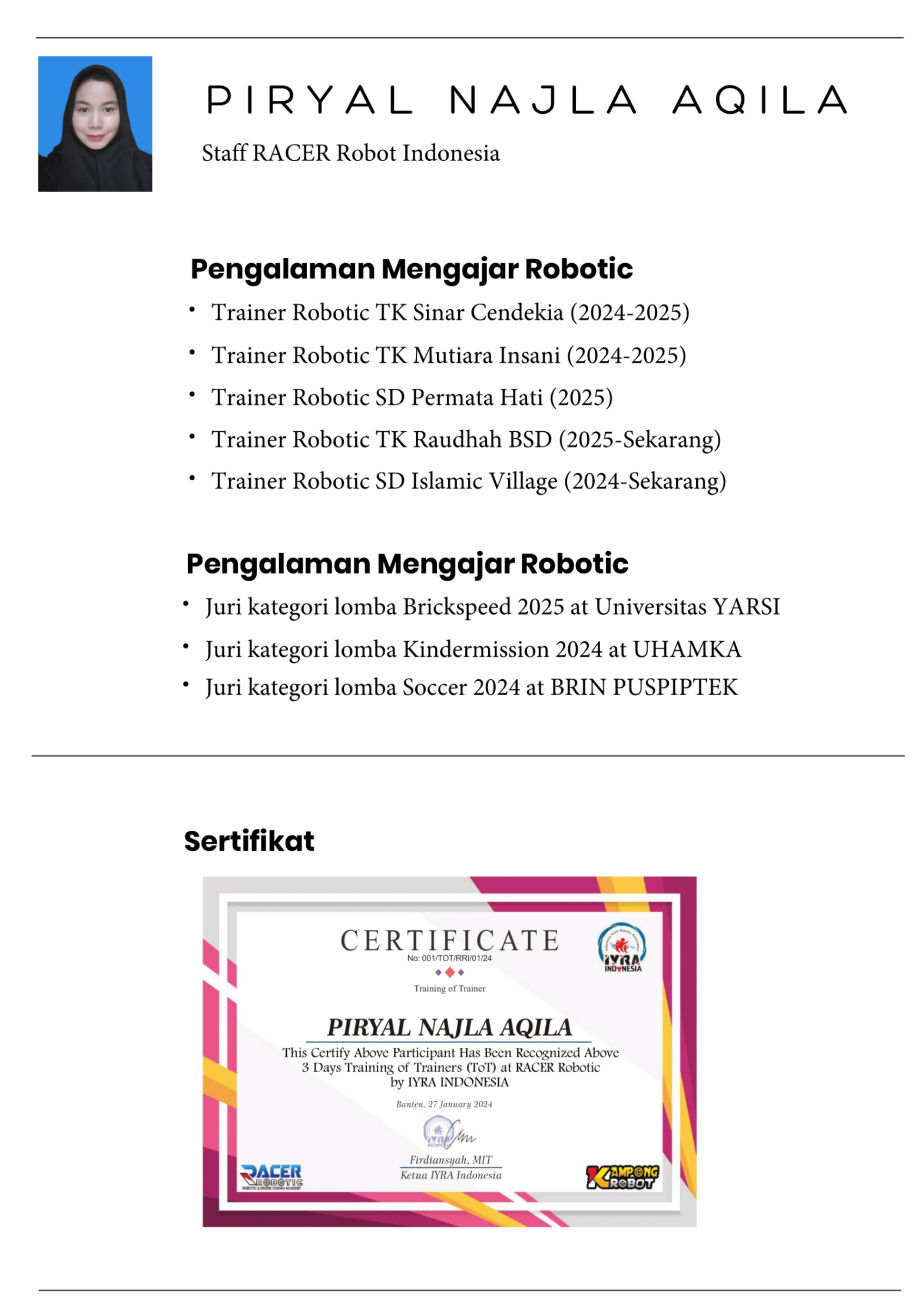 Profil Piryal Najla Aqila