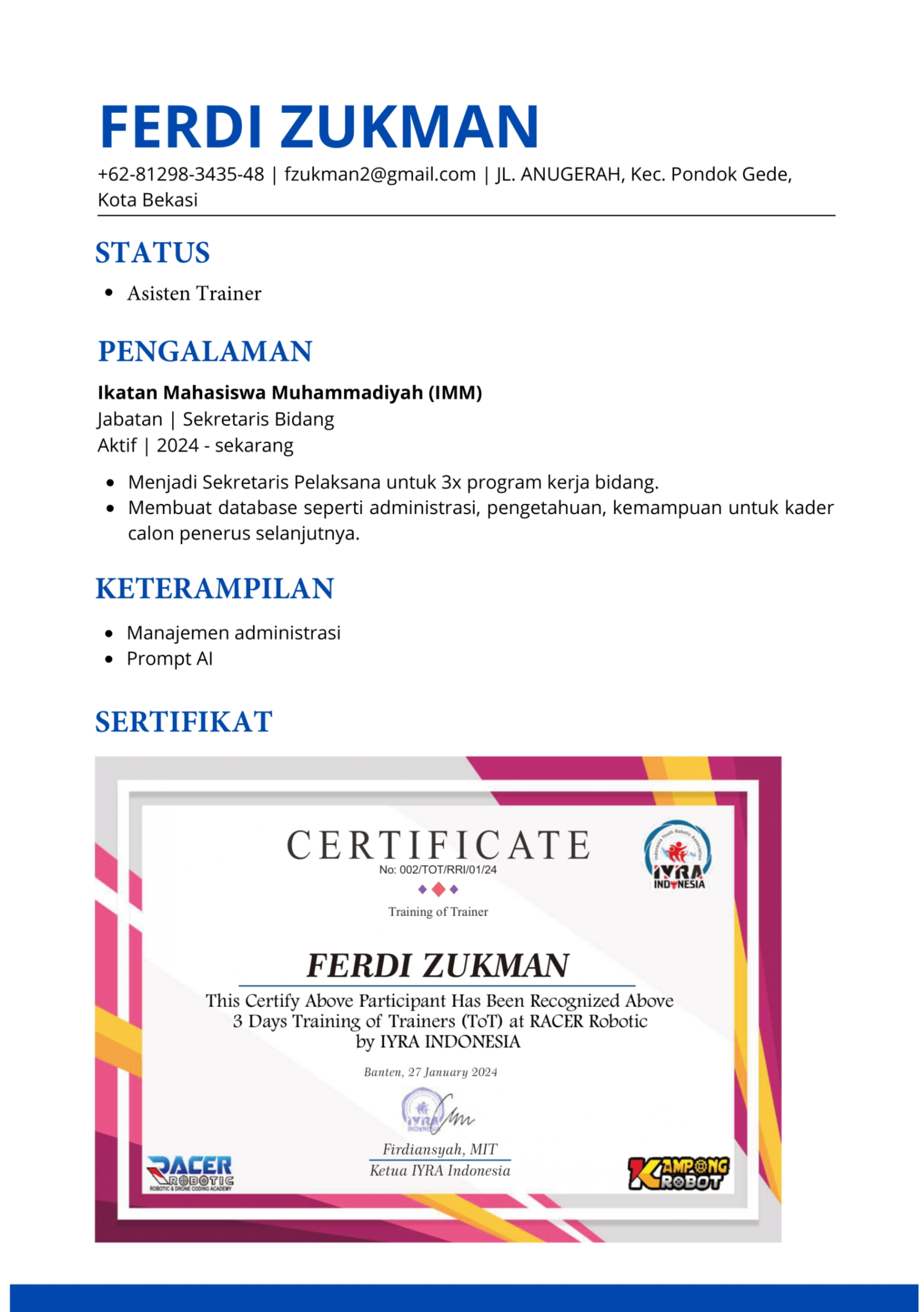 Profil Ferdi Zukman